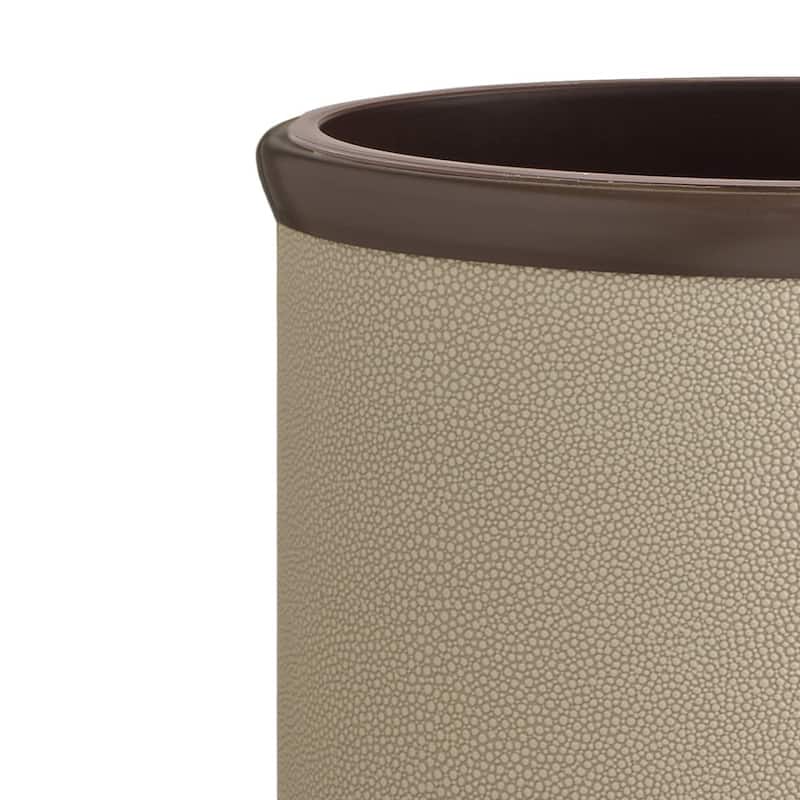 COSMOPOLITAN 13qt Shagreen-Textured Oval Wastebasket with Liner - N/A