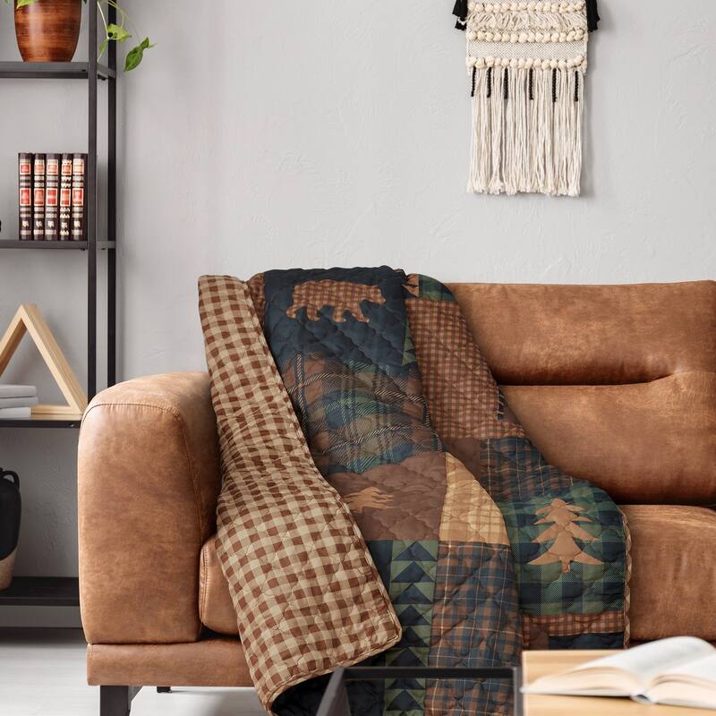 Your Lifestyle by Donna Sharp Brown Bear Cabin Microfiber Throw