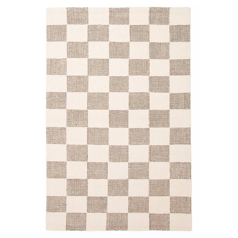 ECARPETGALLERY Hand Tufted Timeless Cream Wool Rug - 5'0 x 7'11 - Cream - 5'0 x 7'11