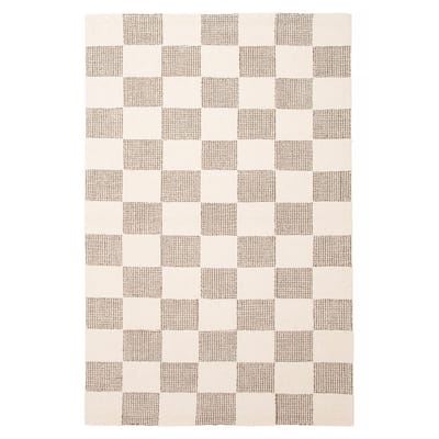 ECARPETGALLERY Hand Tufted Timeless Cream Wool Rug - 5'0 x 7'11
