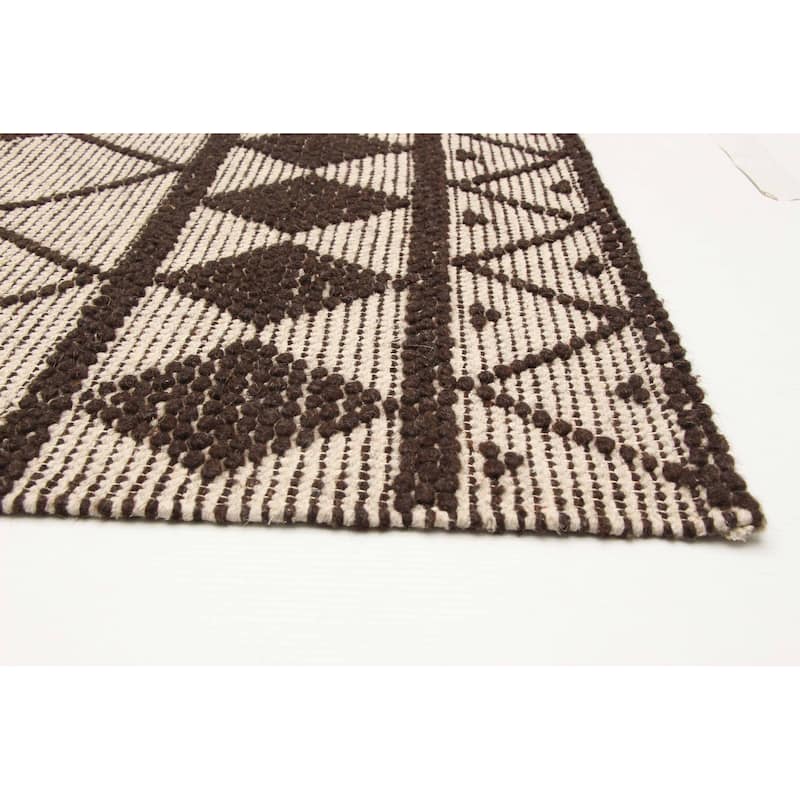 ECARPETGALLERY Braid weave Sienna Cream Wool Rug - 4'11 x 8'0