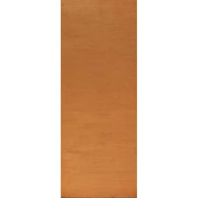 Orange Modern Gabbeh Runner Rug Handmade Solid Wool Carpet - 2'8" x 9'7"