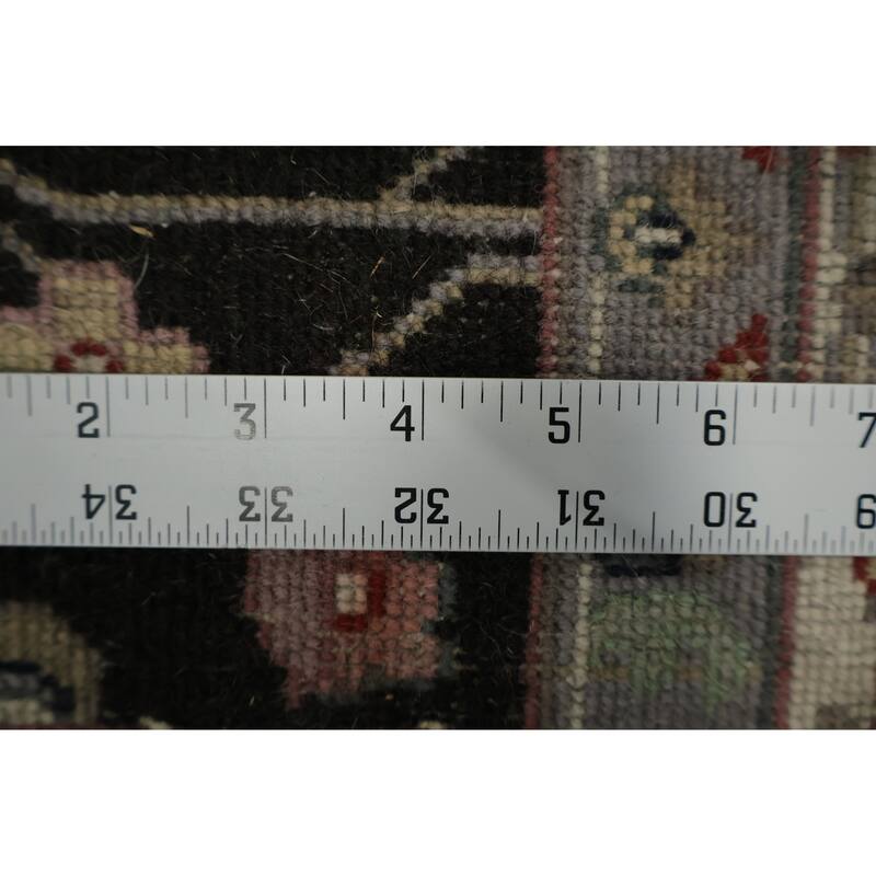 Hand Knotted Oriental 100% Wool Carpet Traditional Traditional Black Kashan Area Rug - 6' 1'' X 4' 0''