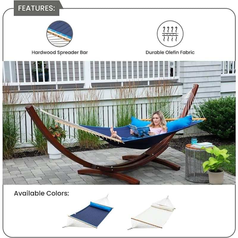 Ceara Patio Hammock Olefin Double Hammock Outdoor Patio Swing Chair - 2-Person
