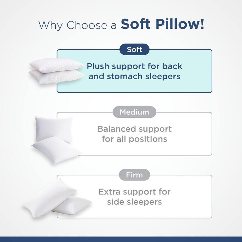 Martex Sweet Dreams Twin Pack Bed Pillows Soft Down Alternative - White