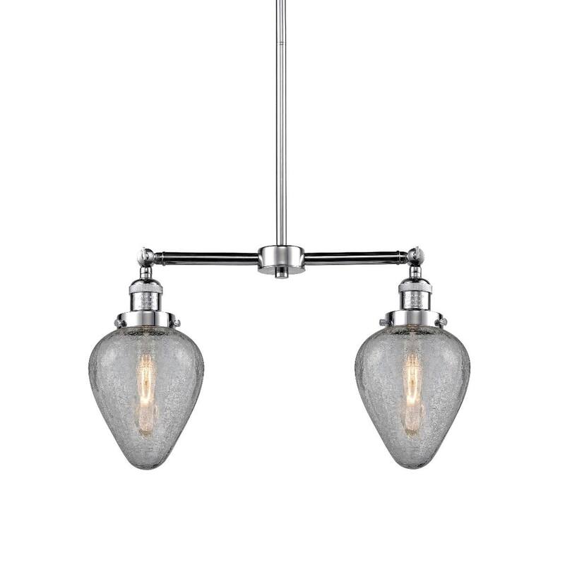 Innovations Lighting Geneseo 2 Light 21" Wide Linear Chandelier - Polished Chrome / Clear Crackle