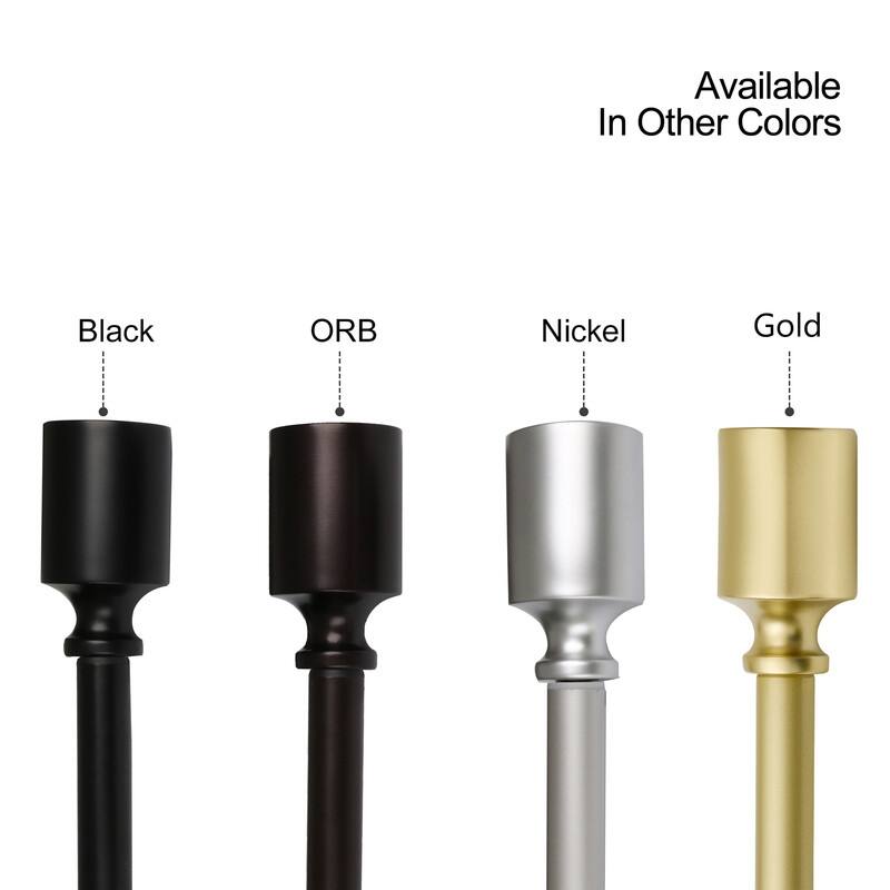 UTOPIA ALLEY Wall Mounted 3/4 Inch Curtain Rod - Curtain Rods For Windows 86 to 120 Inch, Adjustable Drapery Rods