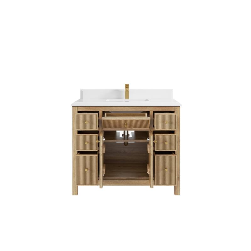 Willow Collections 42 in. W x 22 in. D Sonoma Teak Single Sink Bathroom Vanity with Countertop