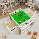 preview thumbnail 5 of 10, Wooden Kids Play Table and 2 Chairs Set with 7 Storage Compartments