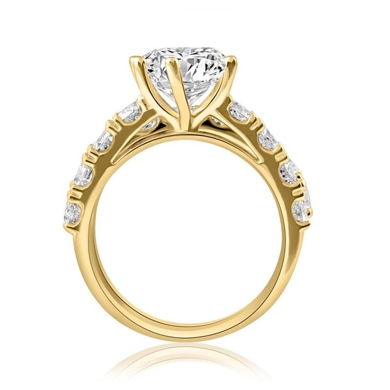 VS 6 1/2Ct Diamond Engagement Wedding Ring Set in 10k Yellow Gold Lab Grown
