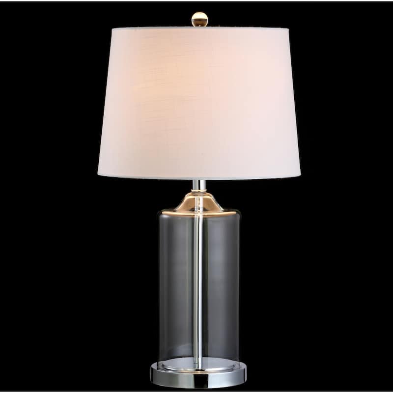 Oslo 25" Glass LED Table Lamp, Clear/Chrome by JONATHAN Y