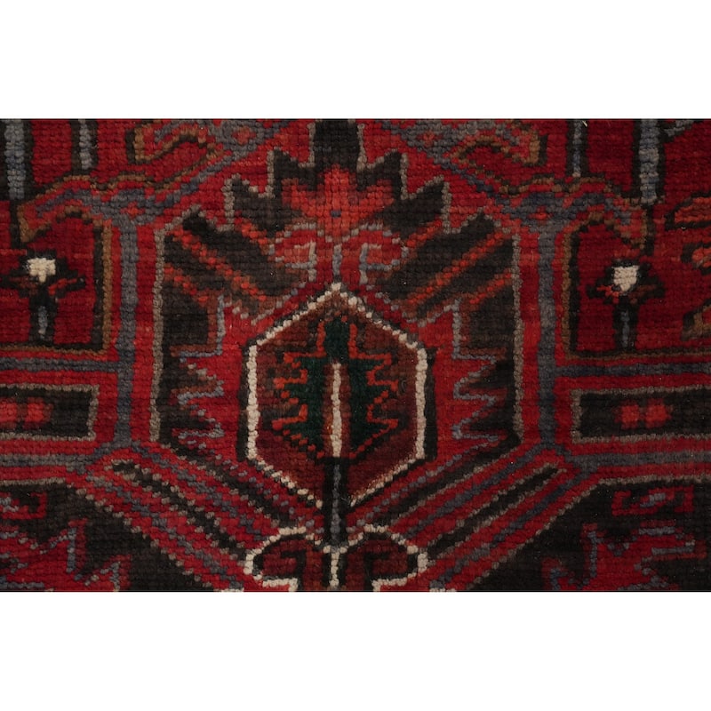 Hand Knotted Oriental 100% Wool Carpet Traditional Medallion Red Heriz Area Rug - 11' 4'' X 7' 9''