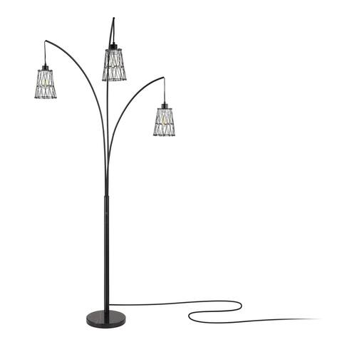 WINGBO 3-Arc Floor Lamp with Variable Metal Cage Shade Arching Tree Lamp - N/A