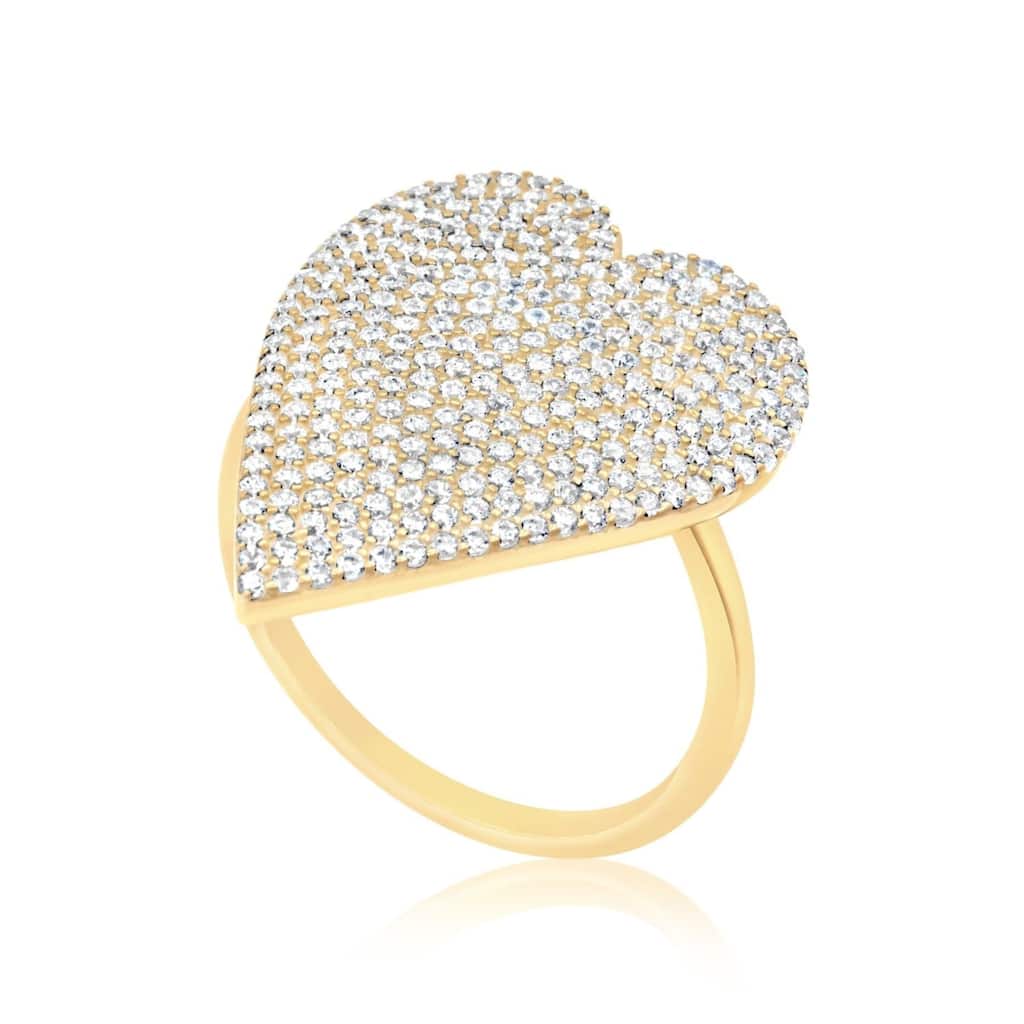 SHYMI Pave Statement Heart Ring