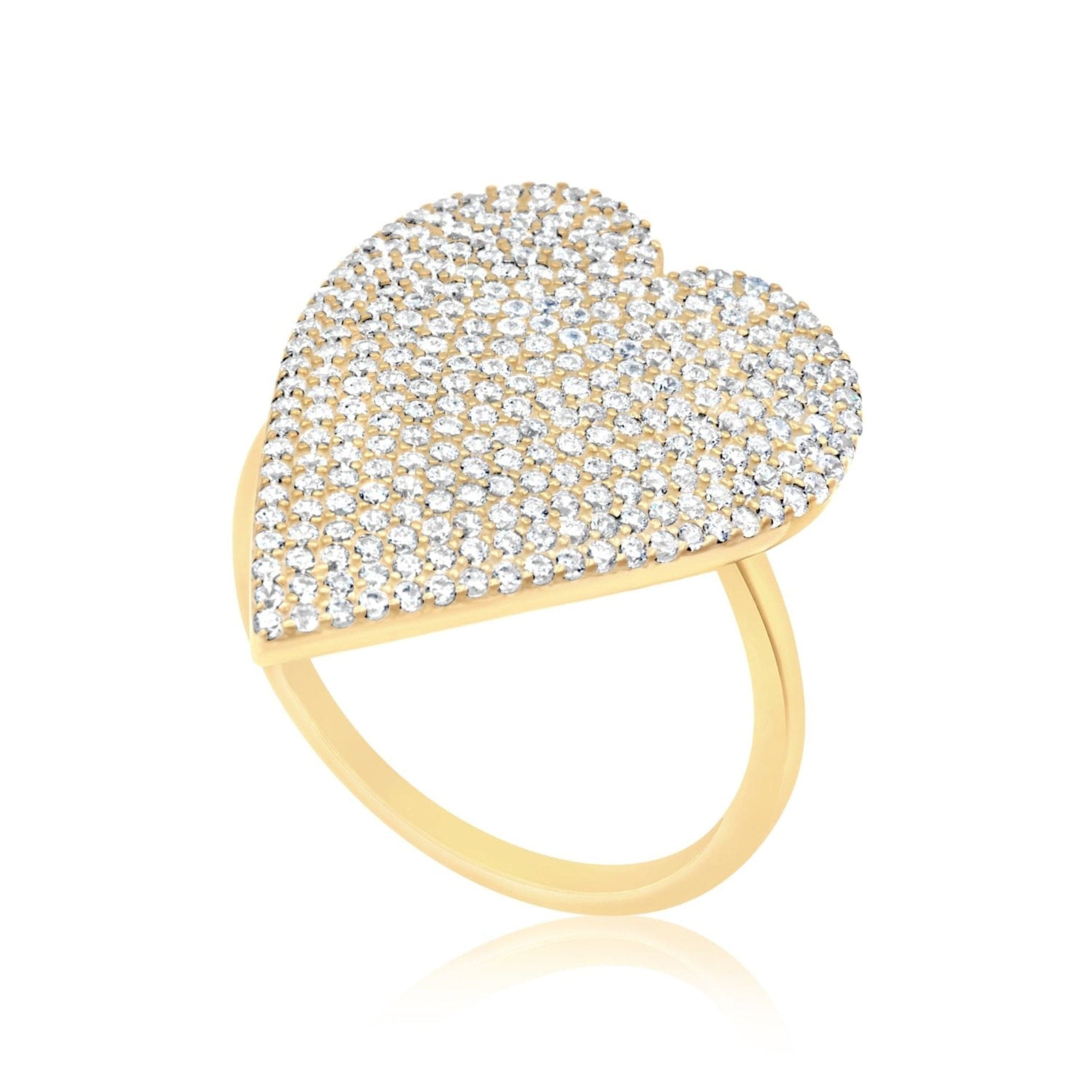 SHYMI Pave Statement Heart Ring