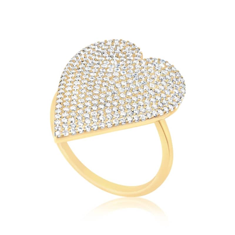 SHYMI Pave Statement Heart Ring