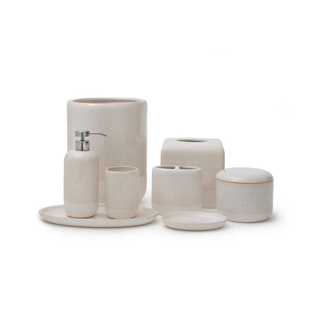 Ivory Stoneware Bath Accessory collection