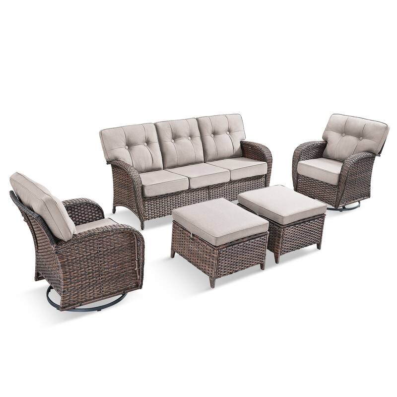 Pocassy Ooutdoor Patio Sofa Chairs Funiture Set