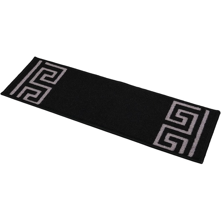 Stair Treads Greek Key Meander Design Non Slip Backing, 8.5''X26''