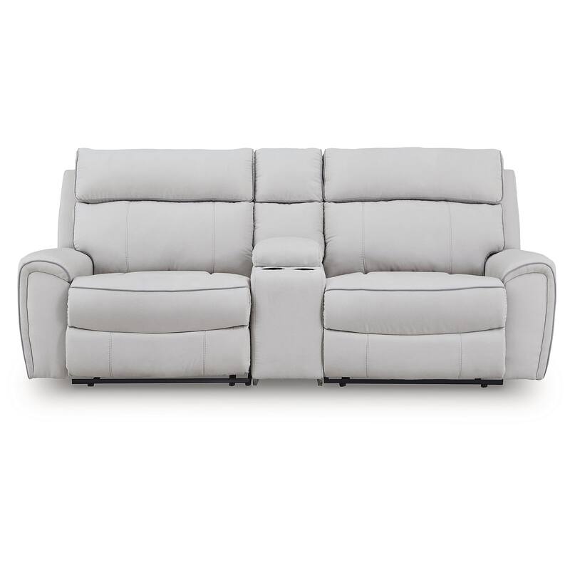 Signature Design by Ashley Grafton Pike Gray 3-Piece Power Reclining Sectional - 97" W x 41" D x 43" H
