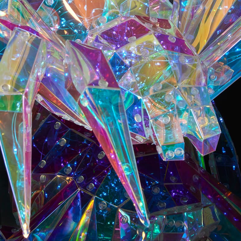 Prismatic Iridescent Spider 14", LED lights - N/A