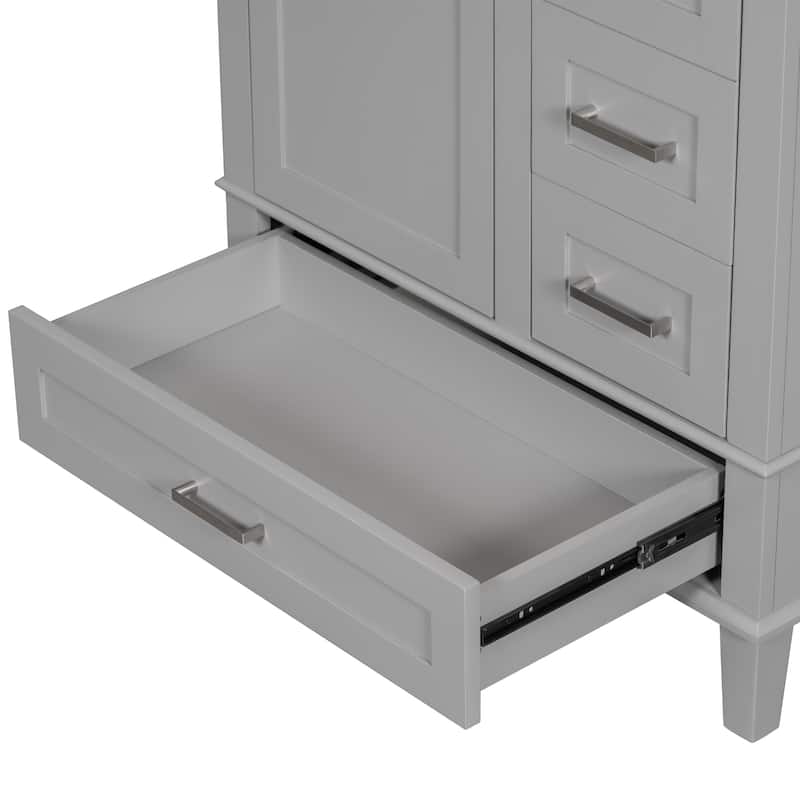 Roomfitters 30" Modern Bathroom Vanity with Sink, Solid Wood Frame, Storage Cabinet with Soft-Close Door and 3 Drawers