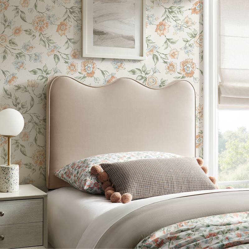 Athena Stain-Resistant Performance Velvet Headboard - Almond - Twin