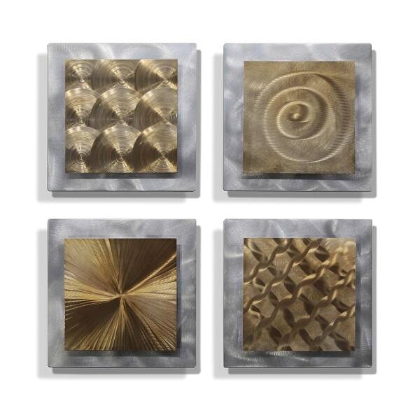 Metal Wall Art 7 Panels Decor Gold Beach Modern Signed Original Art Jon Allen