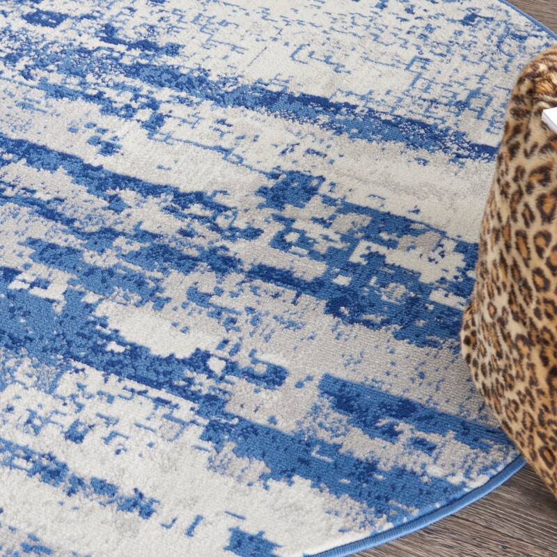Nourison Whimsicle Modern Abstract Ivory Navy Area Rug