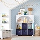 preview thumbnail 1 of 18, Kids Curve Appeal 35 in. 6 Cubby Bookcase - White with Optional 2pc Bins