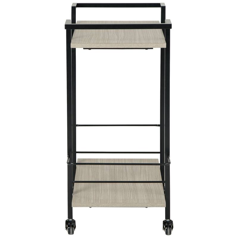 Ashley Furniture Waylowe Brown/Black Bar Cart - 32"W x 16"D x 36"H