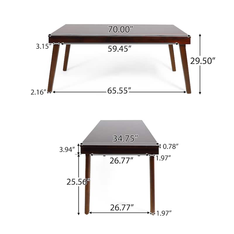 Greenway Acacia Wood Dining Table by Christopher Knight Home - 70.00" W x 34.75" D x 29.50" H
