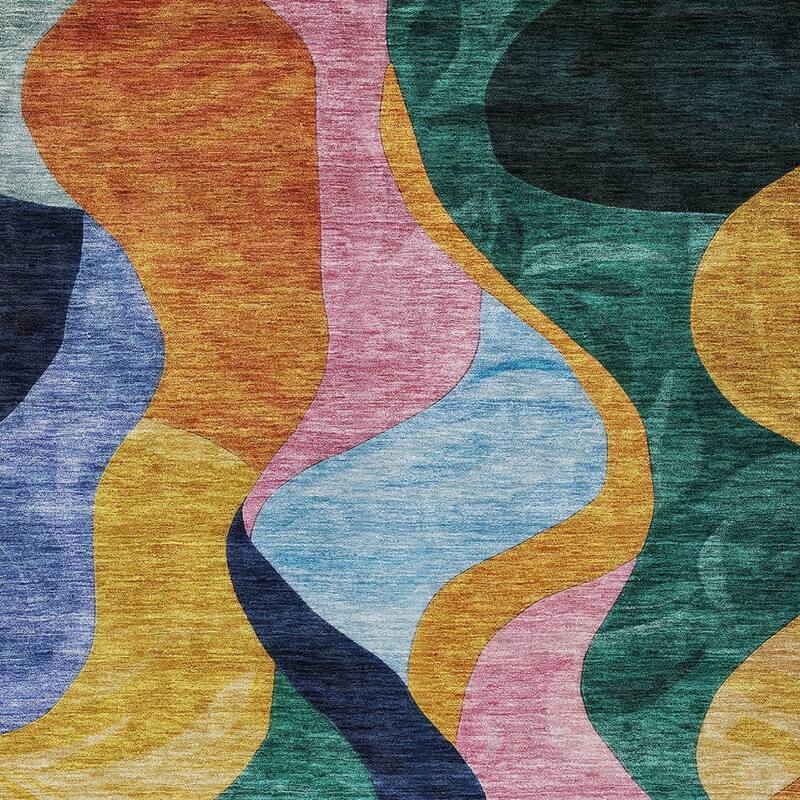 HomeRoots Abstract Transitional Rectangle Outdoor Rug