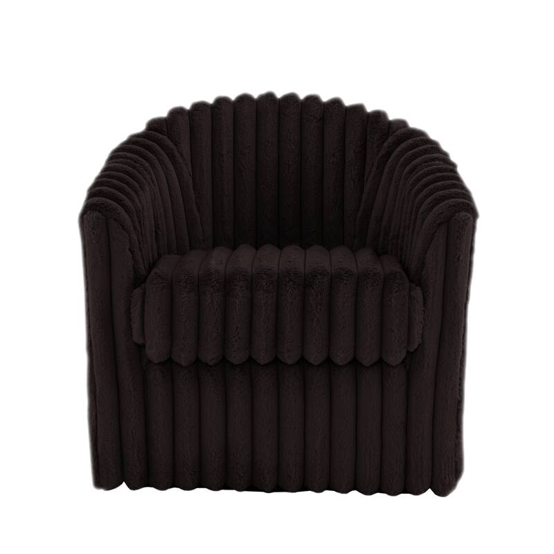 2 Set Modern 49" Upholstered Plush Corduroy Swivel Barrel Accent Chair
