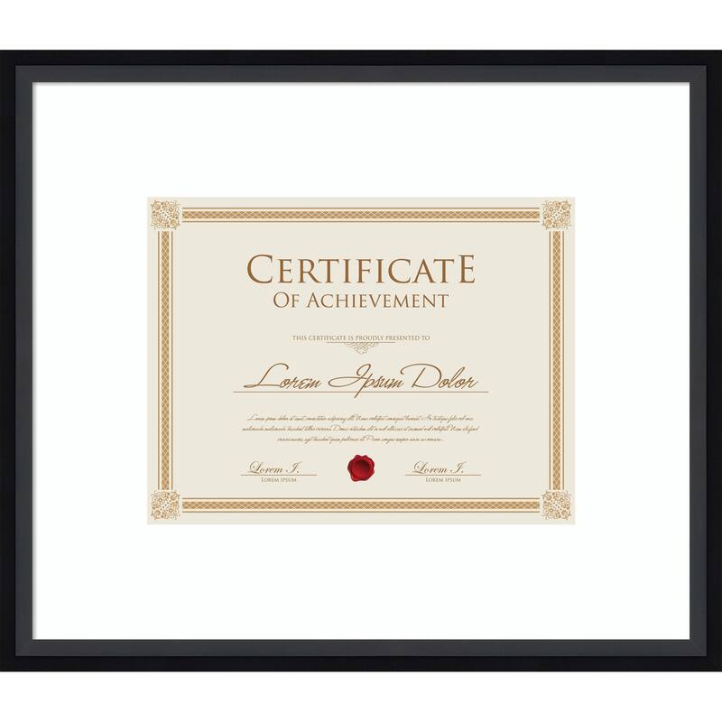 Lucie Black Framed Picture Frame, Photo Frame - 17x14.5 Matted White 11x9 - Lucie Black