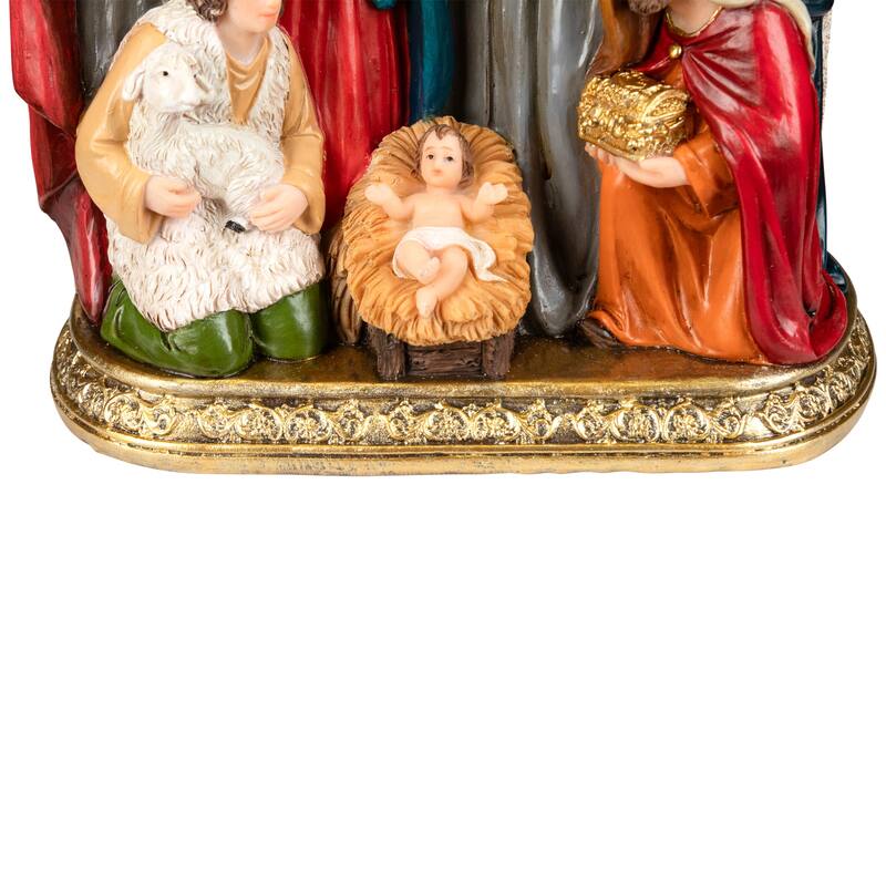 Lighted Star, Holy Family, Wise Men, Shepard and Angel Nativity Christmas Decoration - 10"