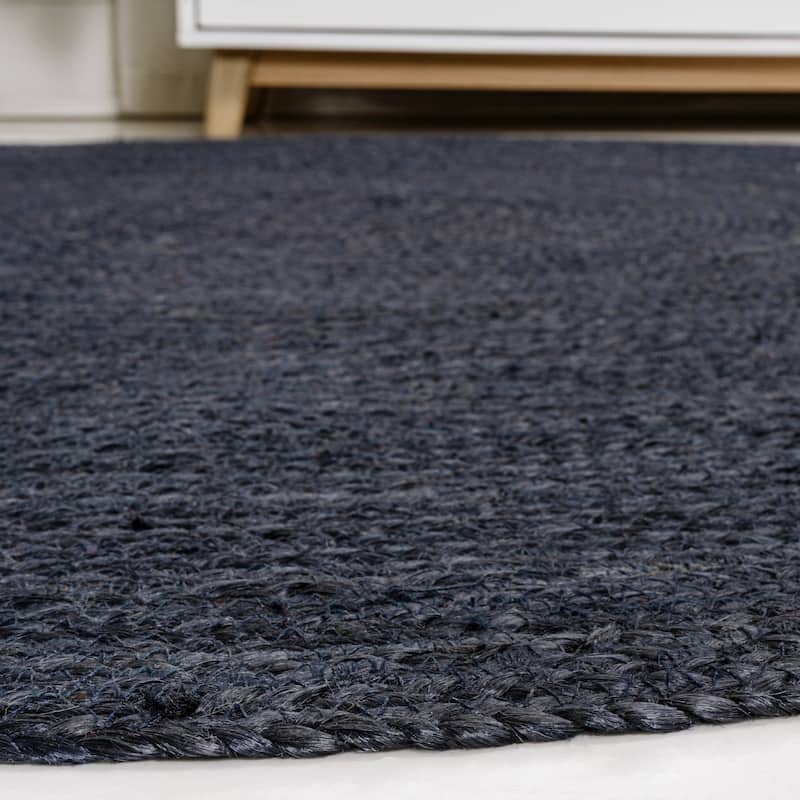 JONATHAN Y Abyss Braided Coastal Cottage Round Jute Area Rug