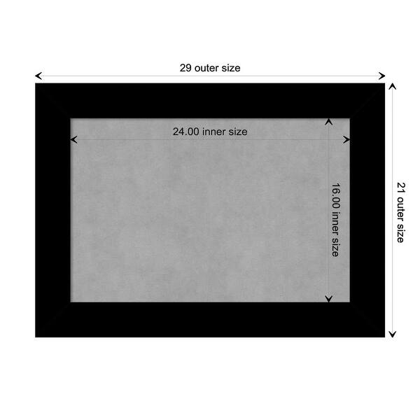 dimension image slide 13 of 17, Amanti Art Basic Black Framed Magnetic Board