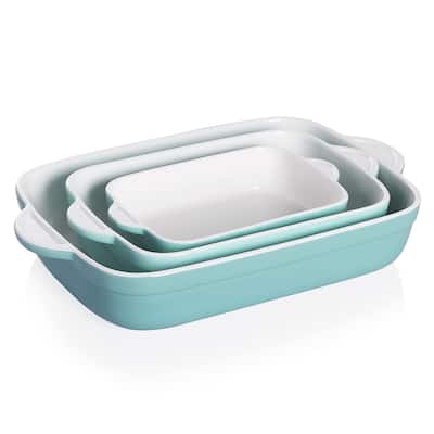 Casserole Dish for Oven, Ceramic Non-Stick Roasting Baking Dish Sets of 3, Rectangular Lasagna Pan Deep, 13 x 9.4 Inch