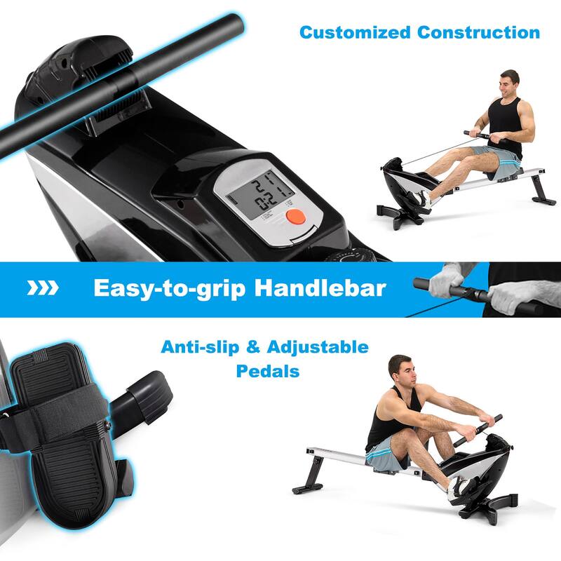 Costway Magnetic Rowing Machine, Folding Rower with LCD Display and