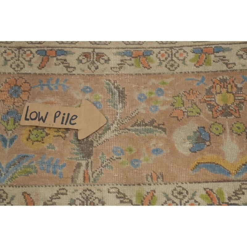 Hand Knotted Oriental 100% Wool Carpet Traditional Floral Yellow & Gold Mashad Area Rug - 12' 11'' X 9' 7''
