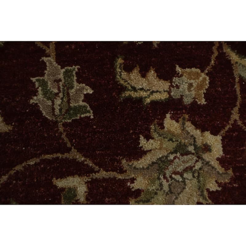 Hand Knotted Oriental 100% Wool Carpet Traditional All-Over Red Peshawar Area Rug - 4' 0'' X 4' 0''