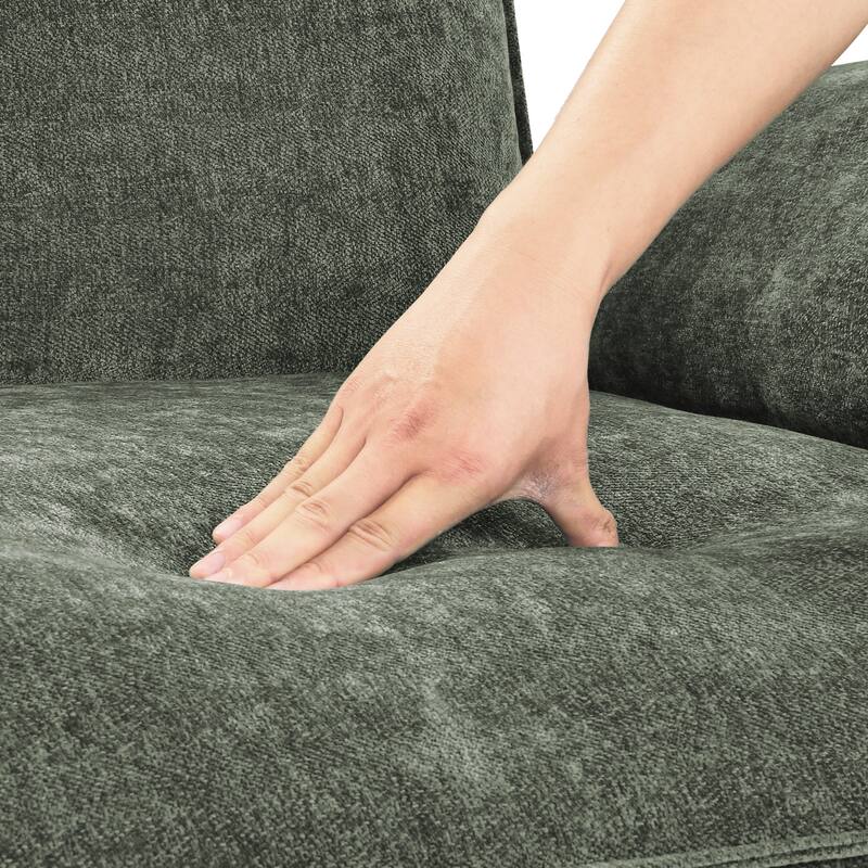 52" W Oversized Accent Chair With Ottoman, Chenille Single Sofa Bed ,Chaise Lounge Chair Indoor,Reading Chairs For Living Room