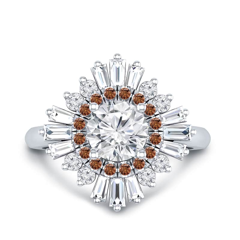 Auriya 14k Gold 1 1/2ctw Ballerina Halo Diamond Engagement Ring Certified (G-H, VS1-VS2) - White - 4.5
