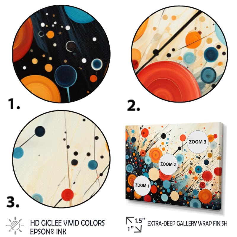 Designart "Colorful Mid Century Abstract Fusion VI" Mid-century Framed Wall Decor