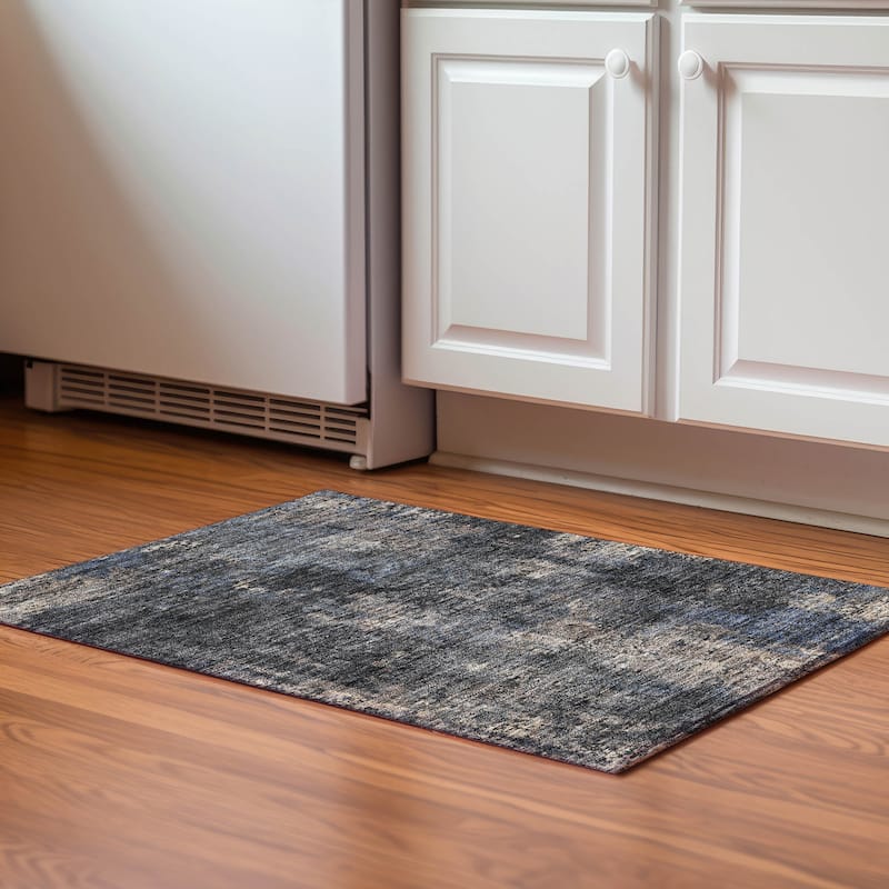 Premium Washable Super Soft Abstract Glammy Mayfield Rug - Charcoal - 1' 8" x 2' 6" - Rectangle