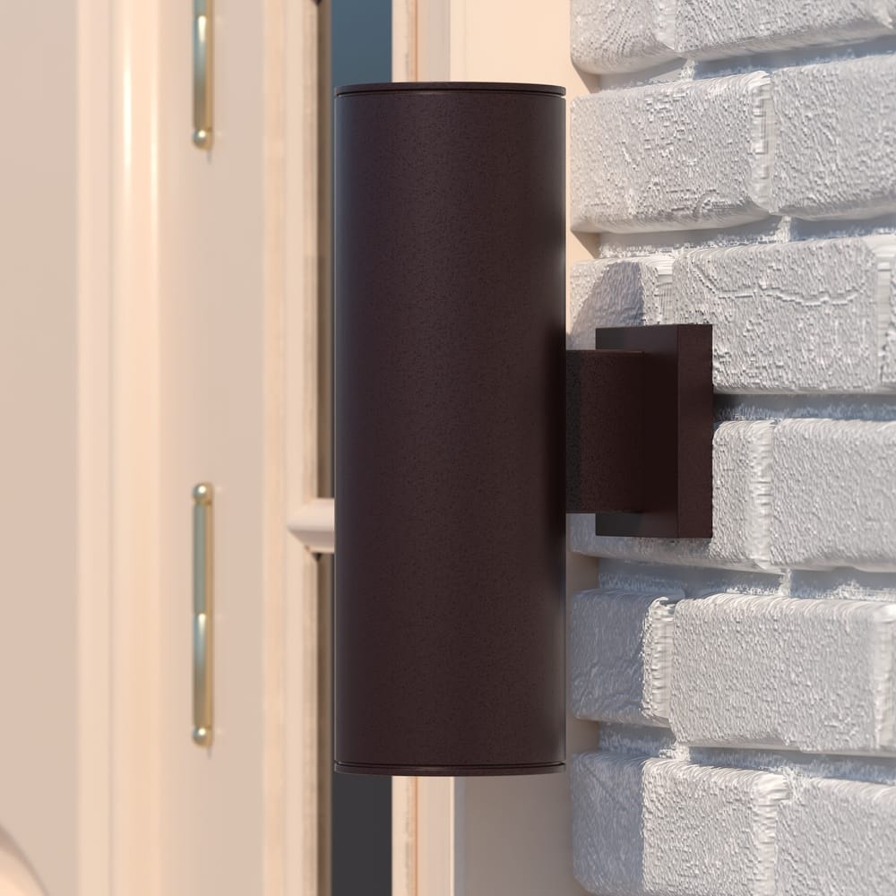 VAXCEL Chiasso 2-Light Outdoor Wall Sconce Rust-Resistant Aluminum Metal Shade, Up-Down Wall Wash, LED Compatible