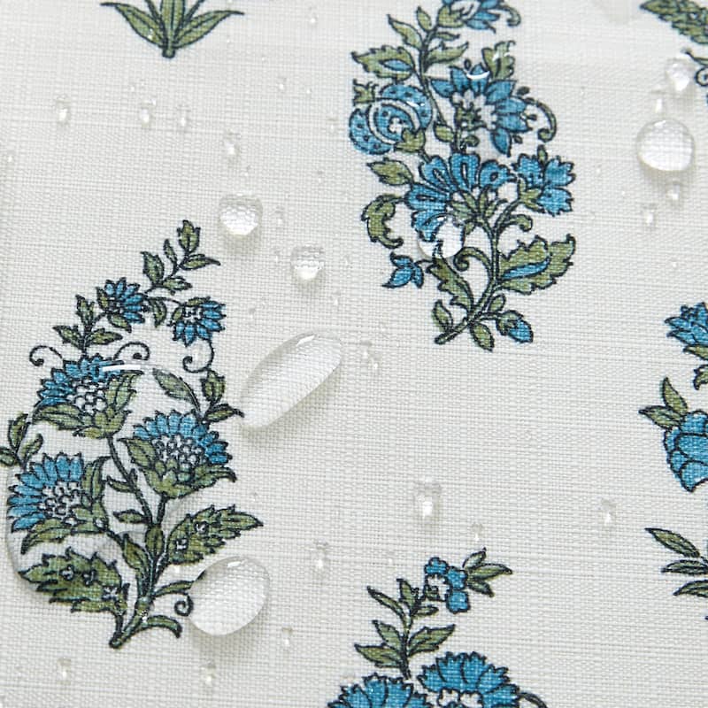 Tropez Block Print Stain & Water Resistant Indoor/Outdoor Table Runner - 13x70