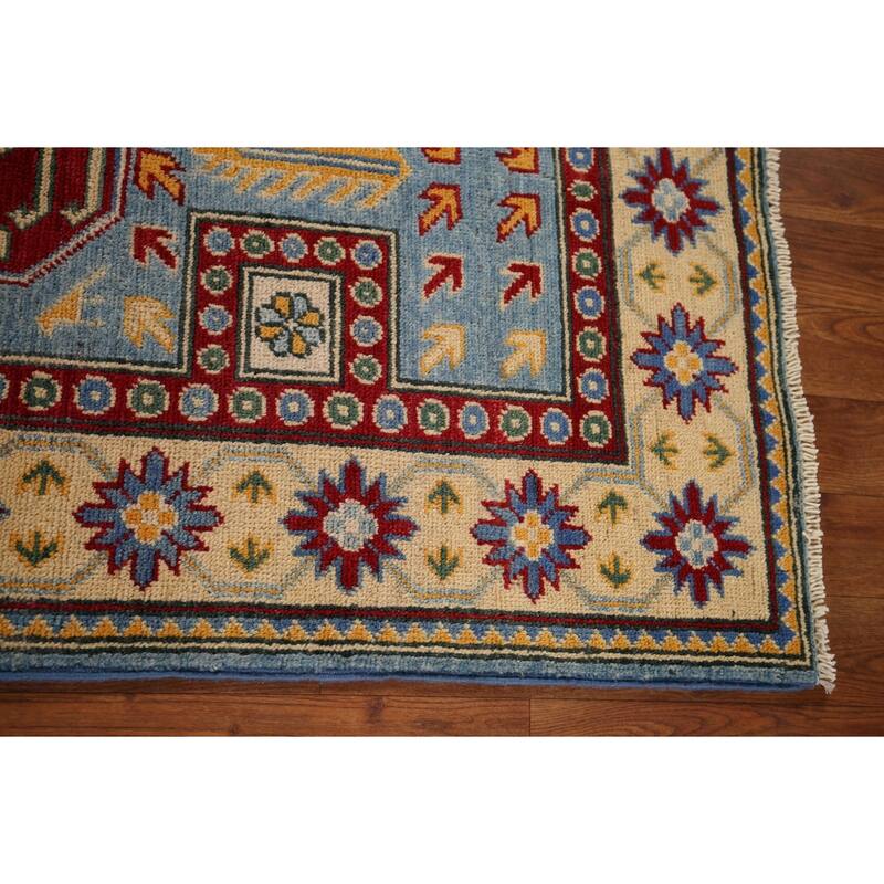 Blue Kazak Oriental Runner Rug Handmade Wool Carpet - 2'7" x 20'6"
