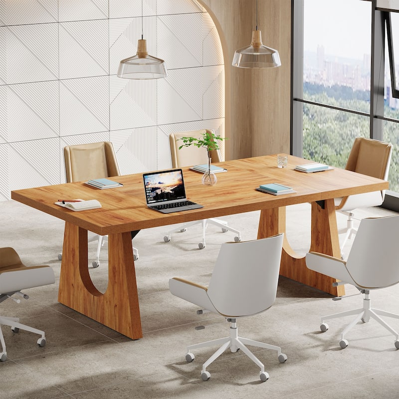 Wood Conference Table Oka Rectangular Office Meeting Room Desk